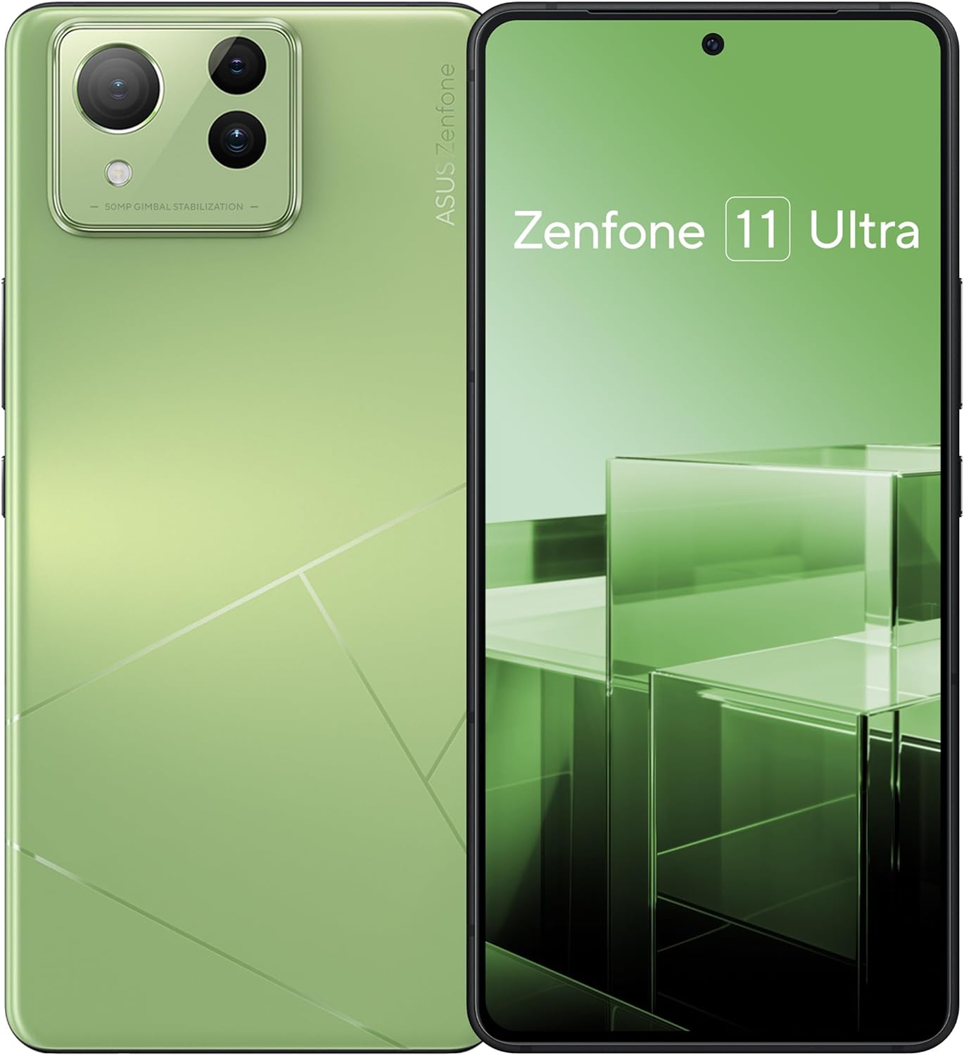 Zenfone 11 Ultra showcasing Snapdragon 8 Gen 3 processor, 26-hour battery, 120Hz display, and AI features.