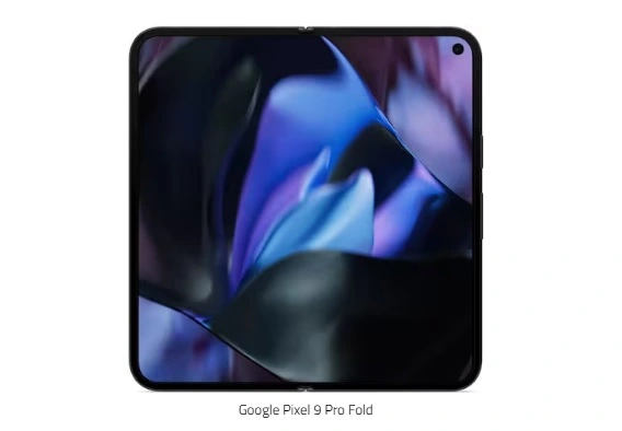 Google Pixel 9 Pro Fold smartphone open, showcasing the large internal display and sleek design