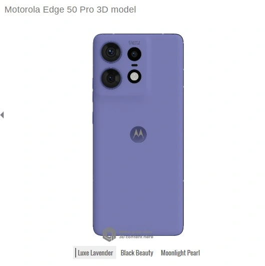 Motorola Edge 50 smartphone with a sleek design and triple camera setup