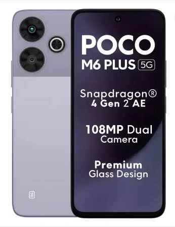 POCO M6 Plus 5G smartphone with a 108MP camera and 120Hz display