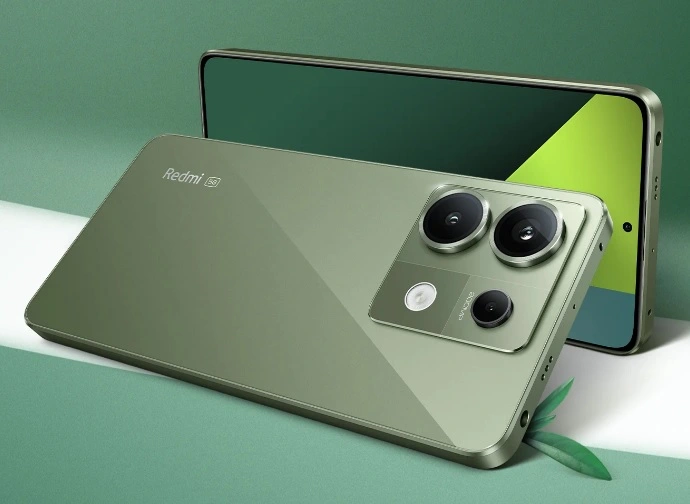 Redmi Note 13 Pro 5G in Olive Green with dual-tone design